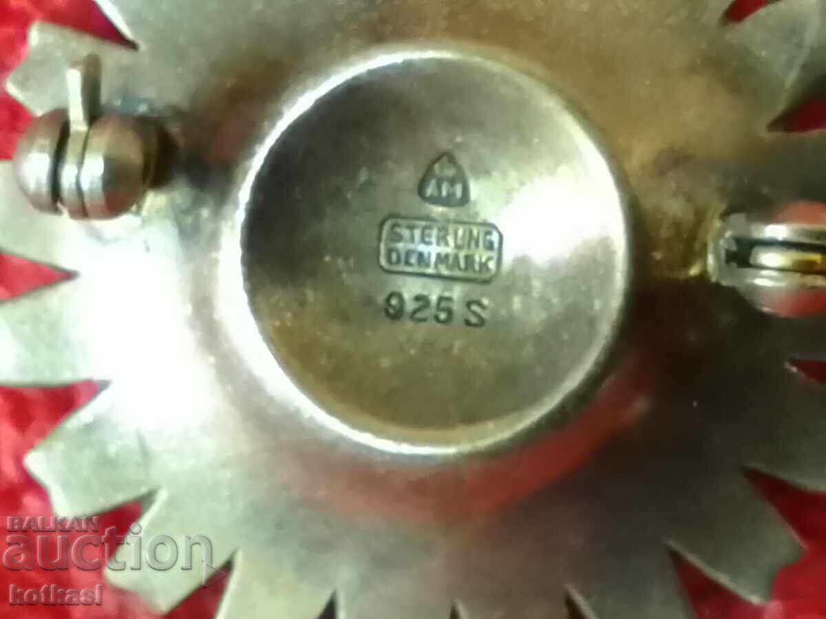 Παράδοση Ασημένια STERLING DENIMARK 925 S σκουλαρίκια επιχρυσωμένο λουλούδι 3 τεμάχια Παράδοση Ασημένια STERLING DENIMARK 925 S σκουλαρίκια επιχρυσωμένο λουλούδι 3 τεμάχια