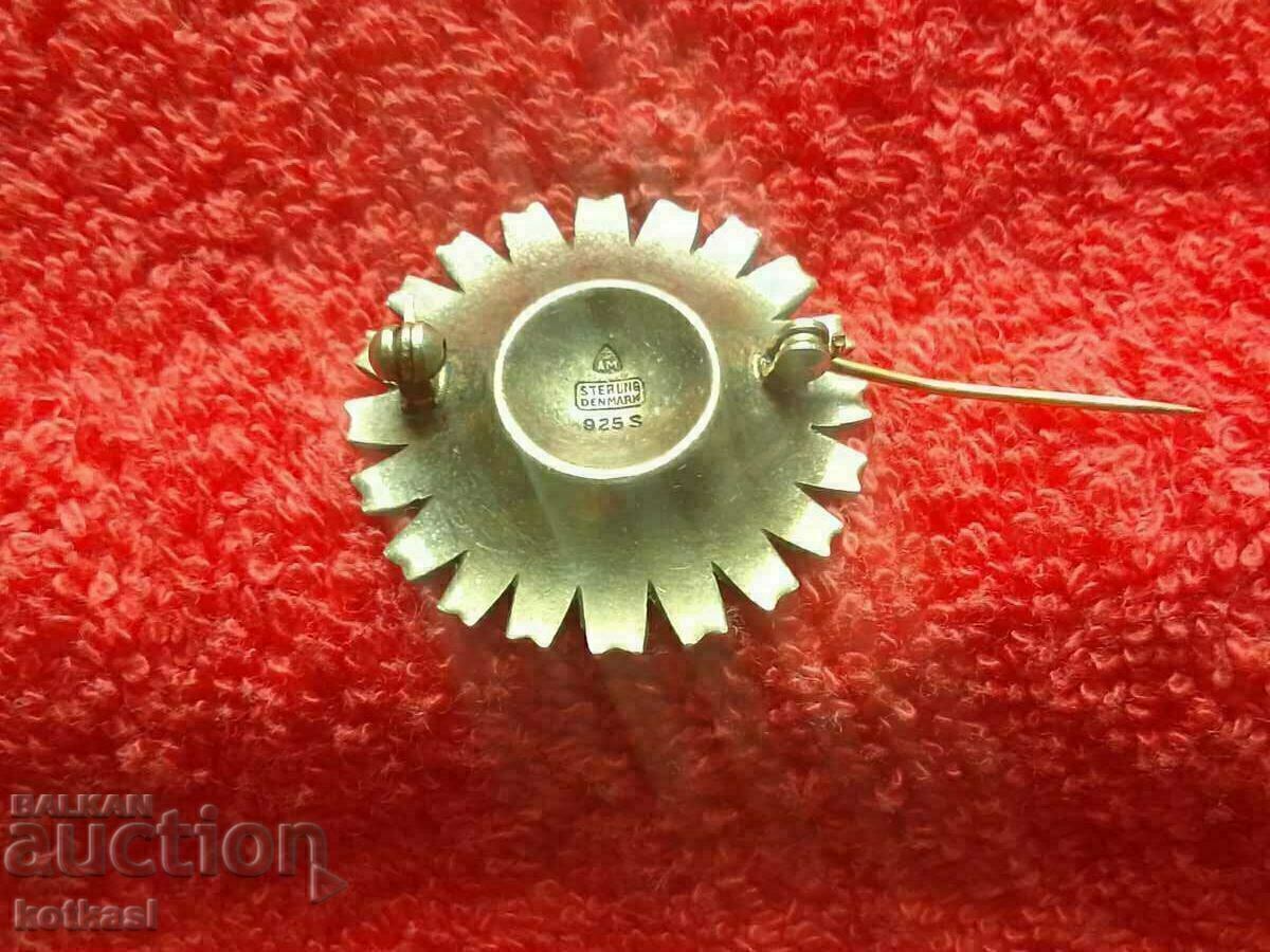 Sterling Silver DENIMARK 925 S Earrings Gold Plated Flower 3 Pieces - 6 Sterling Silver DENIMARK 925 S Earrings Gold Plated Flower 3 Pieces - 6