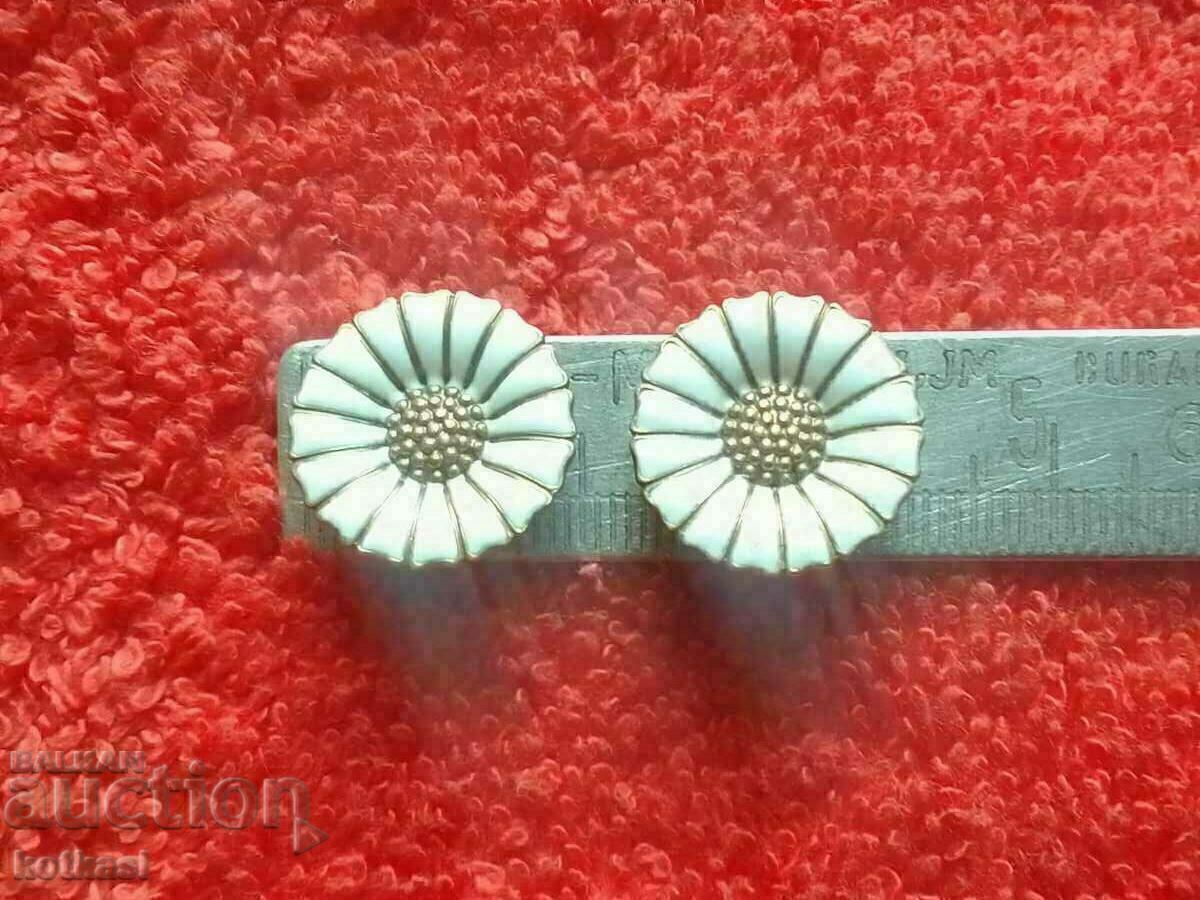 Sterling Silver DENIMARK 925 S Earrings Gold Plated Flower 3 Pieces Sterling Silver DENIMARK 925 S Earrings Gold Plated Flower 3 Pieces