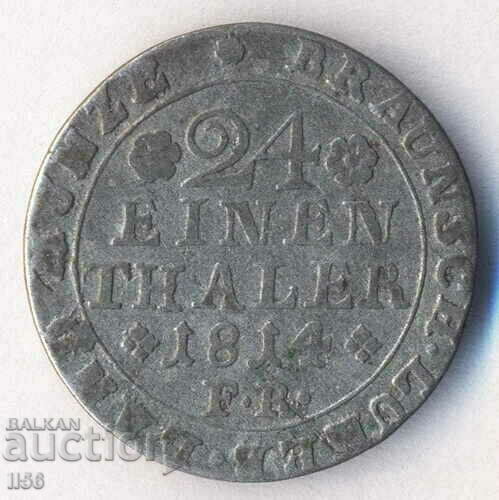 Germany - Principality of Braunschweig-Wolfenbüttel - 1/24 thaler 1814