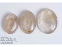 3 pieces rutile quartz 53.8ct oval cabochons #21
