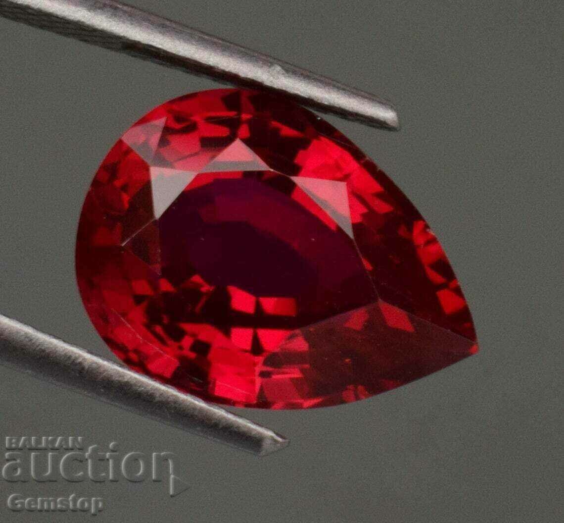 BZC! 5.90 ct natural ruby pear cert. GGL from 1 st!