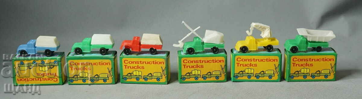 6 Old Soc. Toys Figures Trucks construction equipment