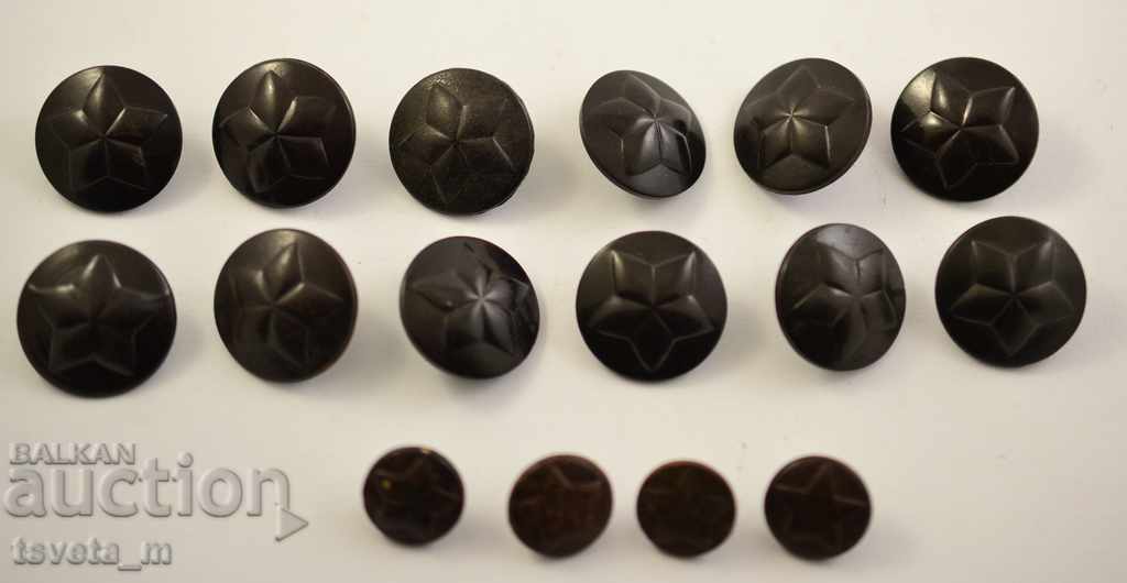 Buttons of military uniform Bg army 12 + 4 pcs. from Bakelite with price € 4.00 | 7.82 BGN
