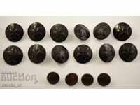 Buttons of military uniform Bg army 12 + 4 pcs. from Bakelite