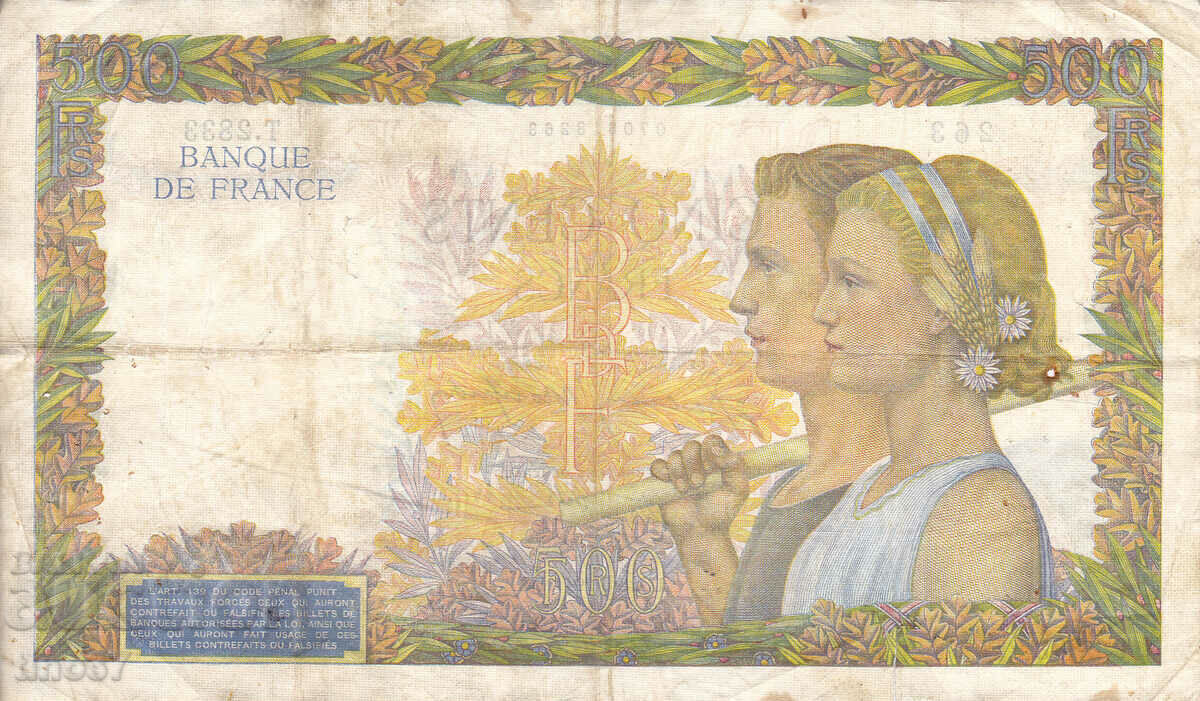 Auction tino37- FRANCE - 500 FRANC - 1941 - F Auction tino37- FRANCE - 500 FRANC - 1941 - F