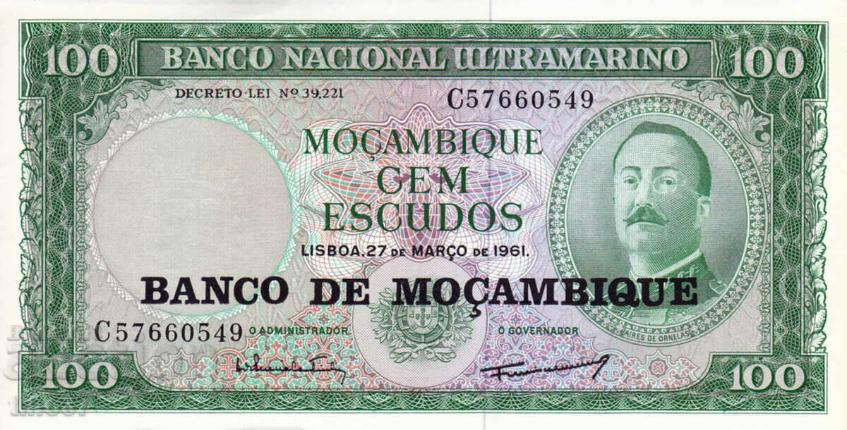 tino37- MOZAMBIQUE - /PORTUGUESE/- 100 ESCUDOS - 1961 - UNC with price 1.70 BGN | € 0.87 tino37- MOZAMBIQUE - /PORTUGUESE/- 100 ESCUDOS - 1961 - UNC with price 1.70 BGN | € 0.87