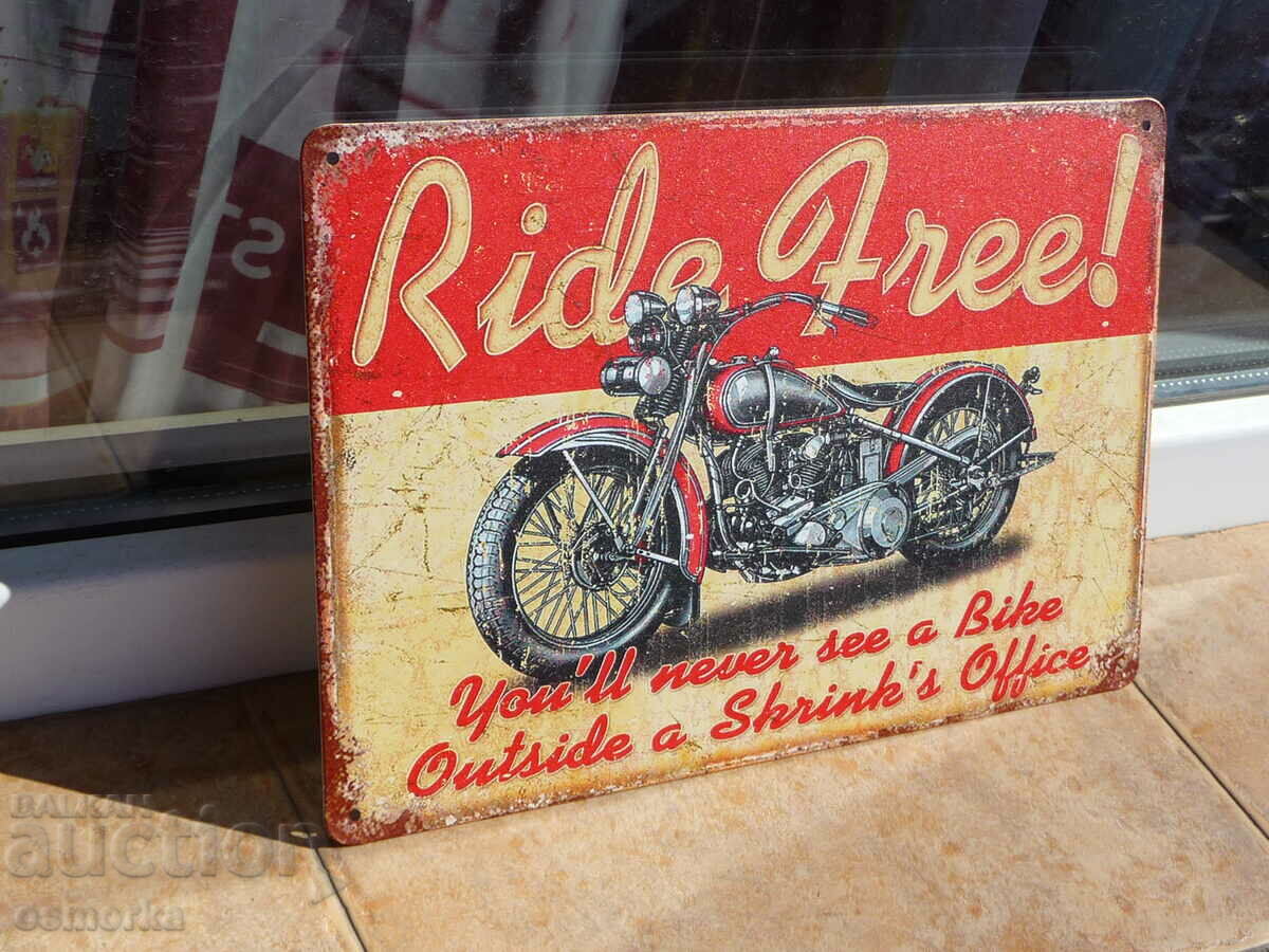 Metal plate motorcycle ride at will free motorcycle soon with price 18.00 BGN | € 9.20