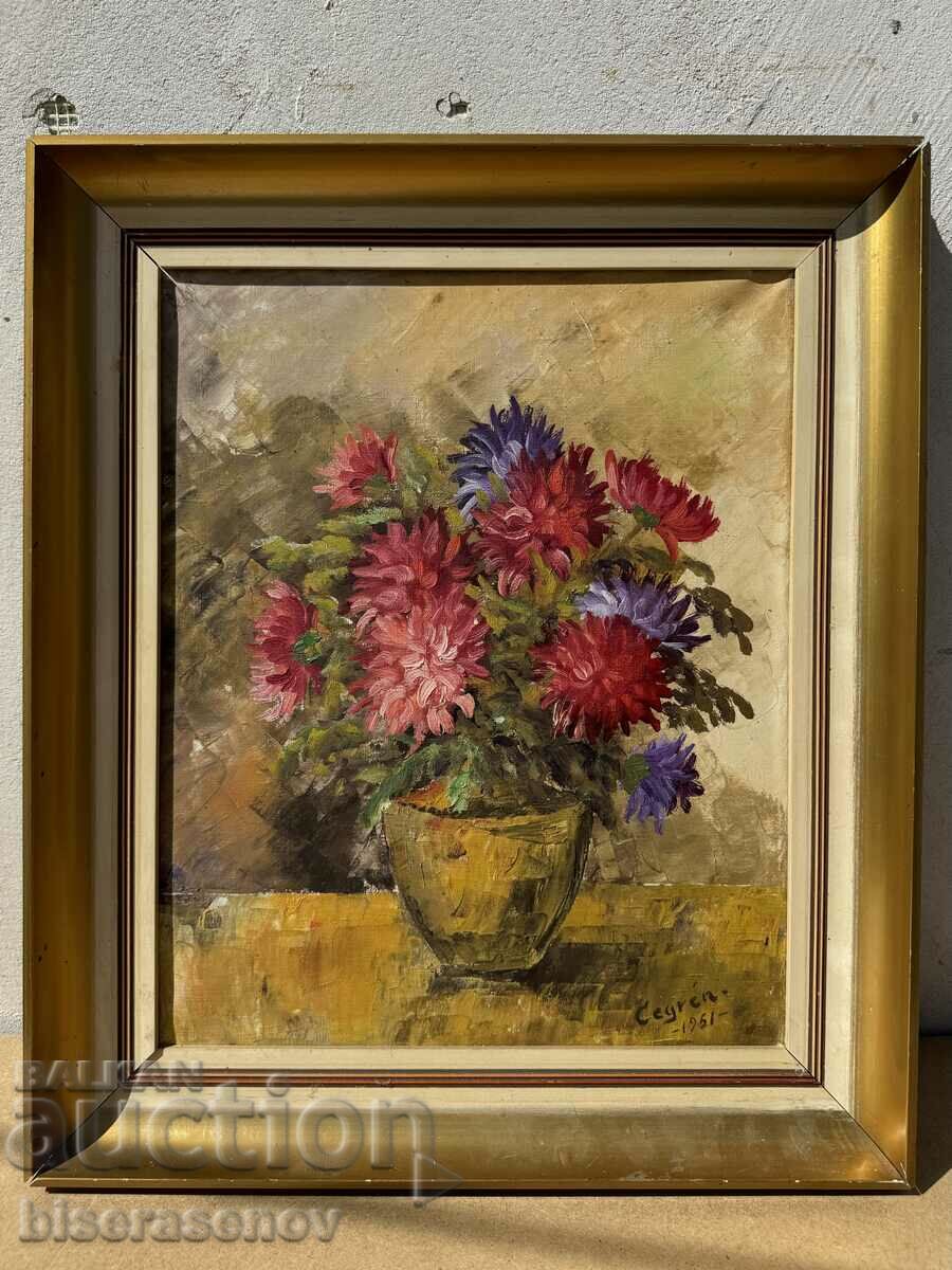 Beautiful old original painting oil on canvas 1951.
