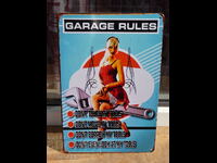 Semn metalic mașină Regulile garajului nu ating erotica de mișcare