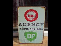 Μεταλλική πλάκα αυτοκινήτου Shell BP πετρελαιοκινητήρα βενζίνης Shell