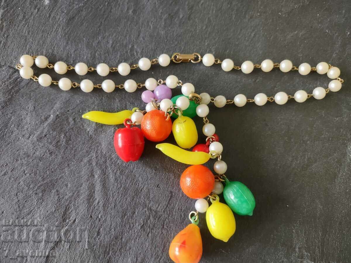 NECKLACE necklace jewelry, fruits, abundance, 70s, 21.03.2024
