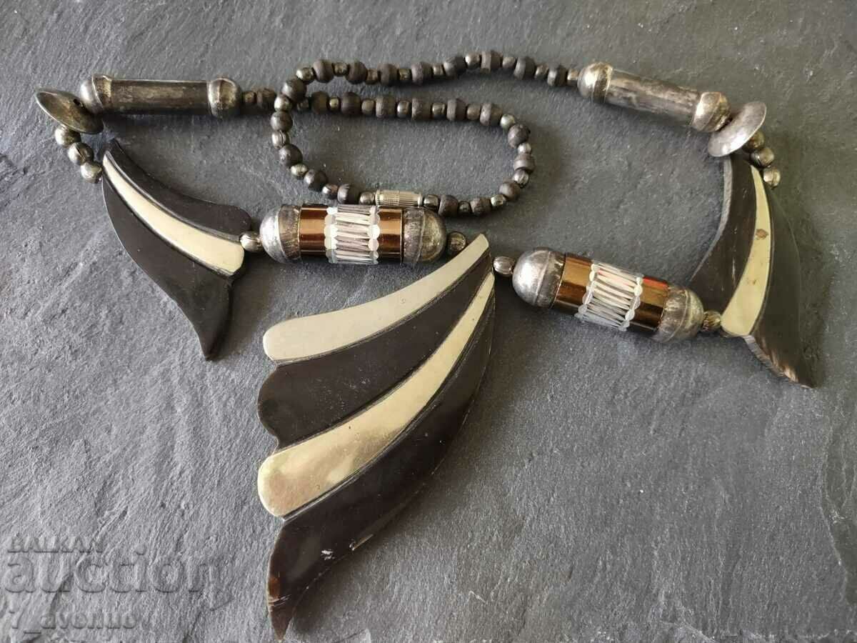 NECKLACE necklace jewelry, horn and metal, 21.03.2024