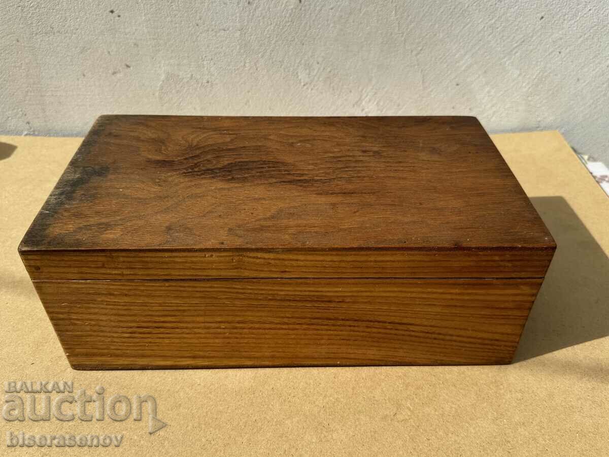 A large wooden box