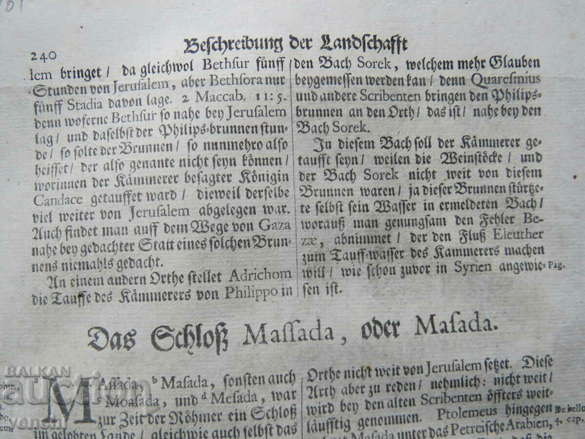 1677 - ENGRAVING - PALESTINE - MASADA FORTRESS - 5 1677 - ENGRAVING - PALESTINE - MASADA FORTRESS - 5