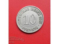 Germania-10 Pfennig 1910 E-Muldenhüten-rar-ușor zgâriat