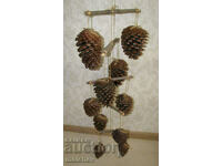 Hanging kinetic eco decoration of large cones 1m excellent