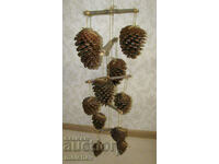 Hanging kinetic eco decoration 1 m of large cones excellent