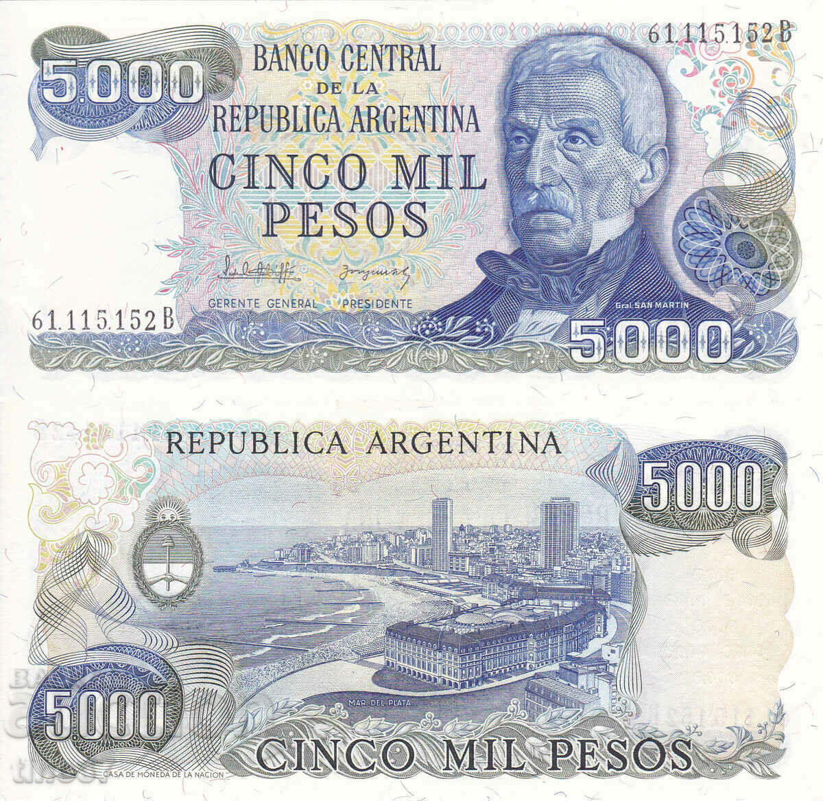 tino37- ARGENTINA - 5000 PESOS - 1976/83 - UNC