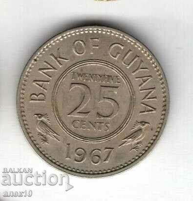Гаяна  25  цент  1967
