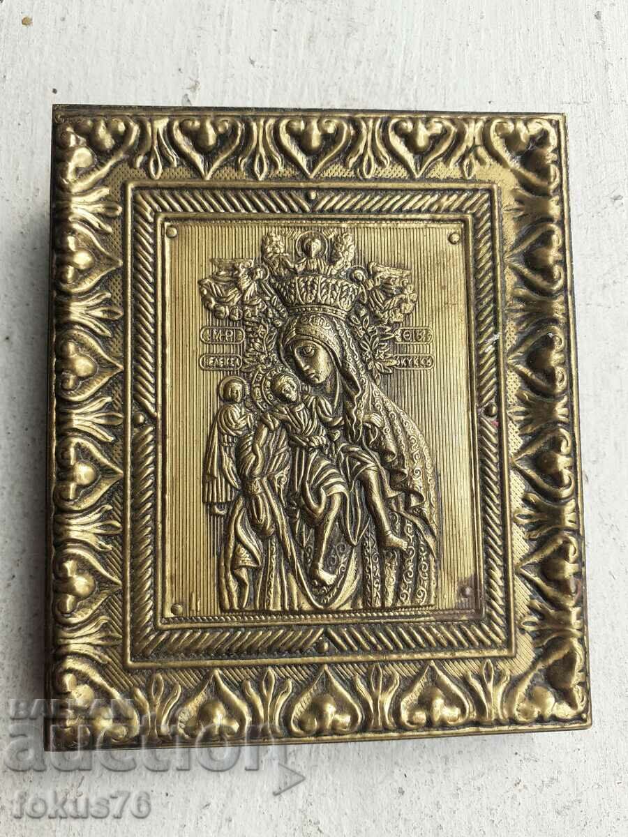 Old desktop brass icon - Mother of God with price 69.00 BGN | € 35.28 Old desktop brass icon - Mother of God with price 69.00 BGN | € 35.28