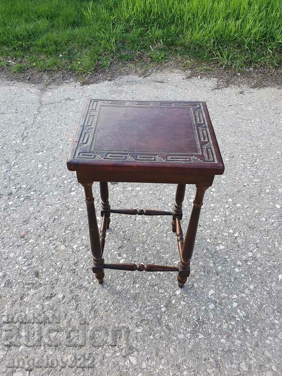 Vintage βοηθητικό τραπέζι με γνήσιο δέρμα!