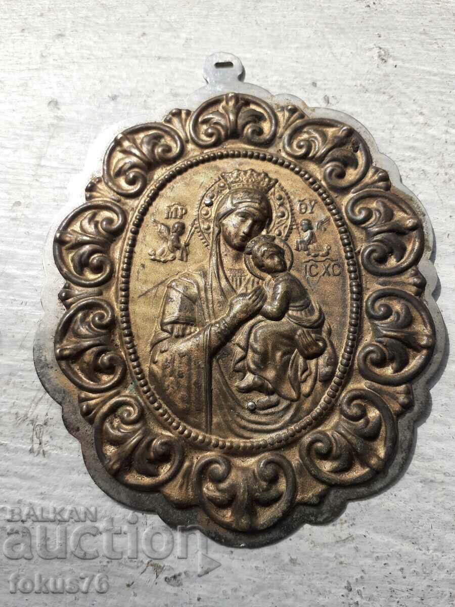 Auction Great pectoral icon - panagia brass Auction Great pectoral icon - panagia brass
