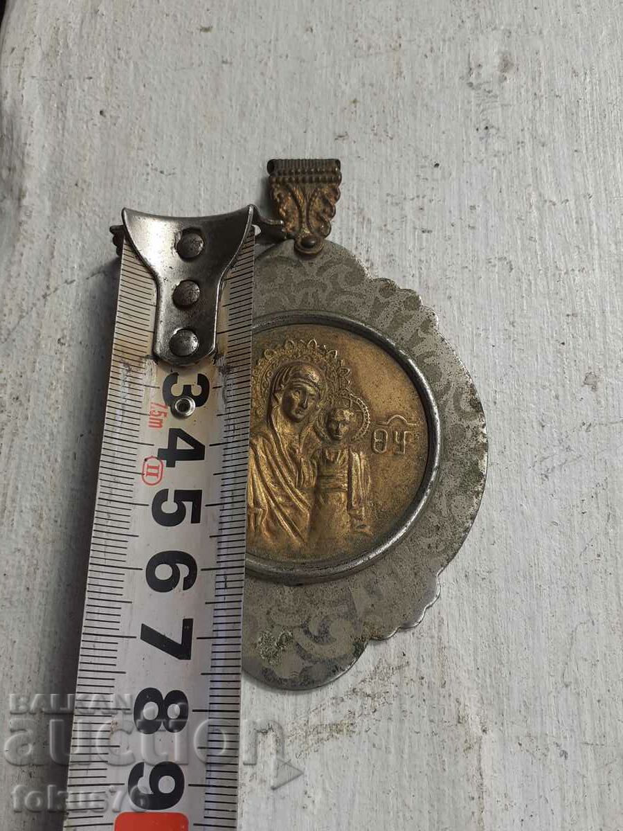 Great old pectoral icon - panagia brass - 5 Great old pectoral icon - panagia brass - 5