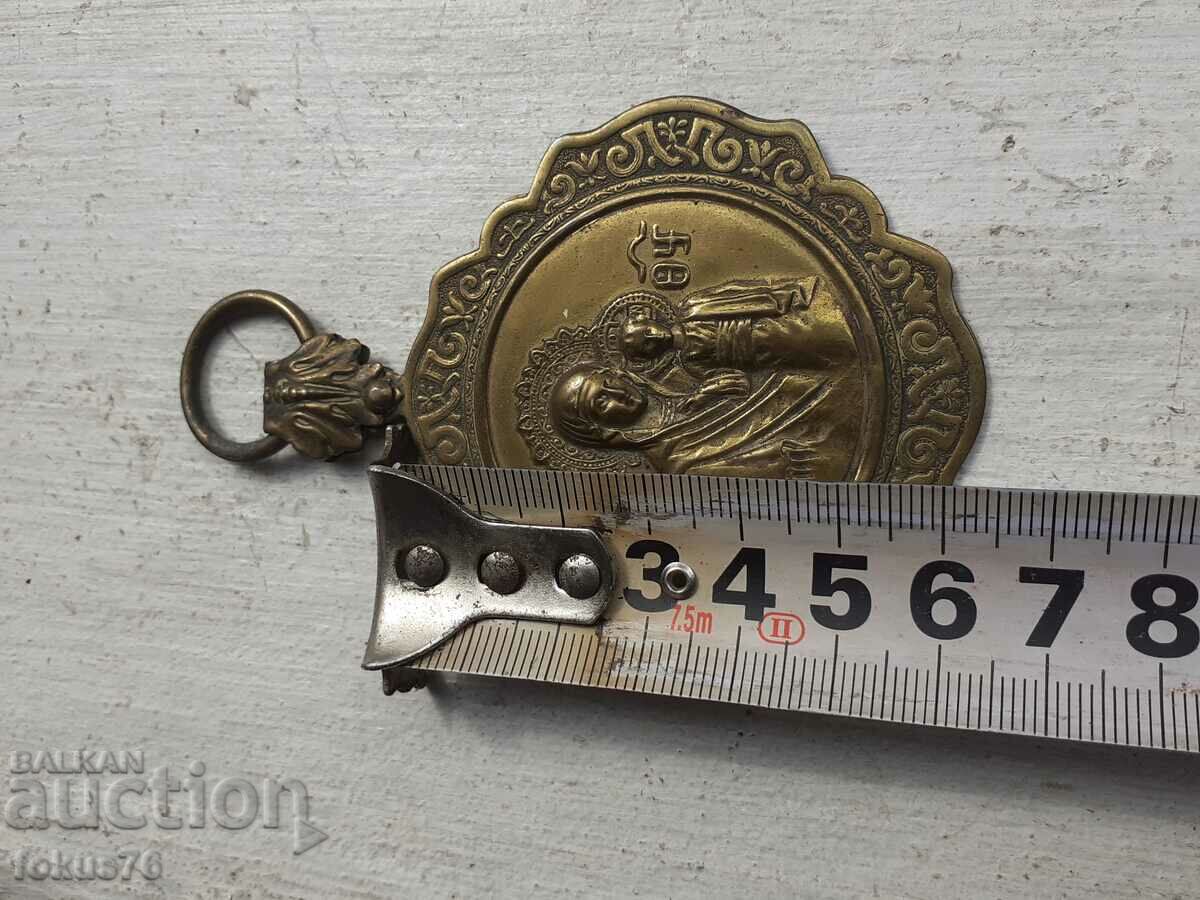 Μεγάλη μικρή θωρακική εικόνα - ορείχαλκος της Παναγίας - 7 Μεγάλη μικρή θωρακική εικόνα - ορείχαλκος της Παναγίας - 7