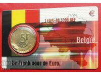 Belgia - card de monede cu 5 franci 1986