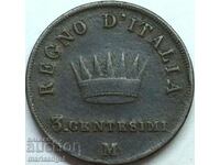 Napoleon 3 centesimi 1811 Italy M - Milan