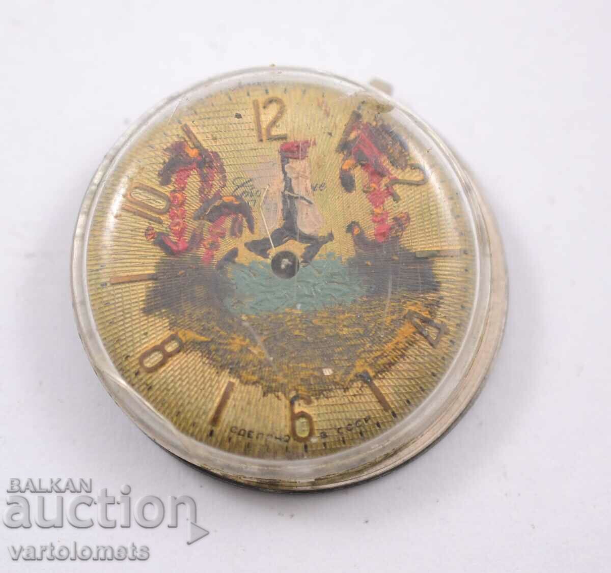 Арт циферблат, заден капак и стъкло на руски часовник СССР