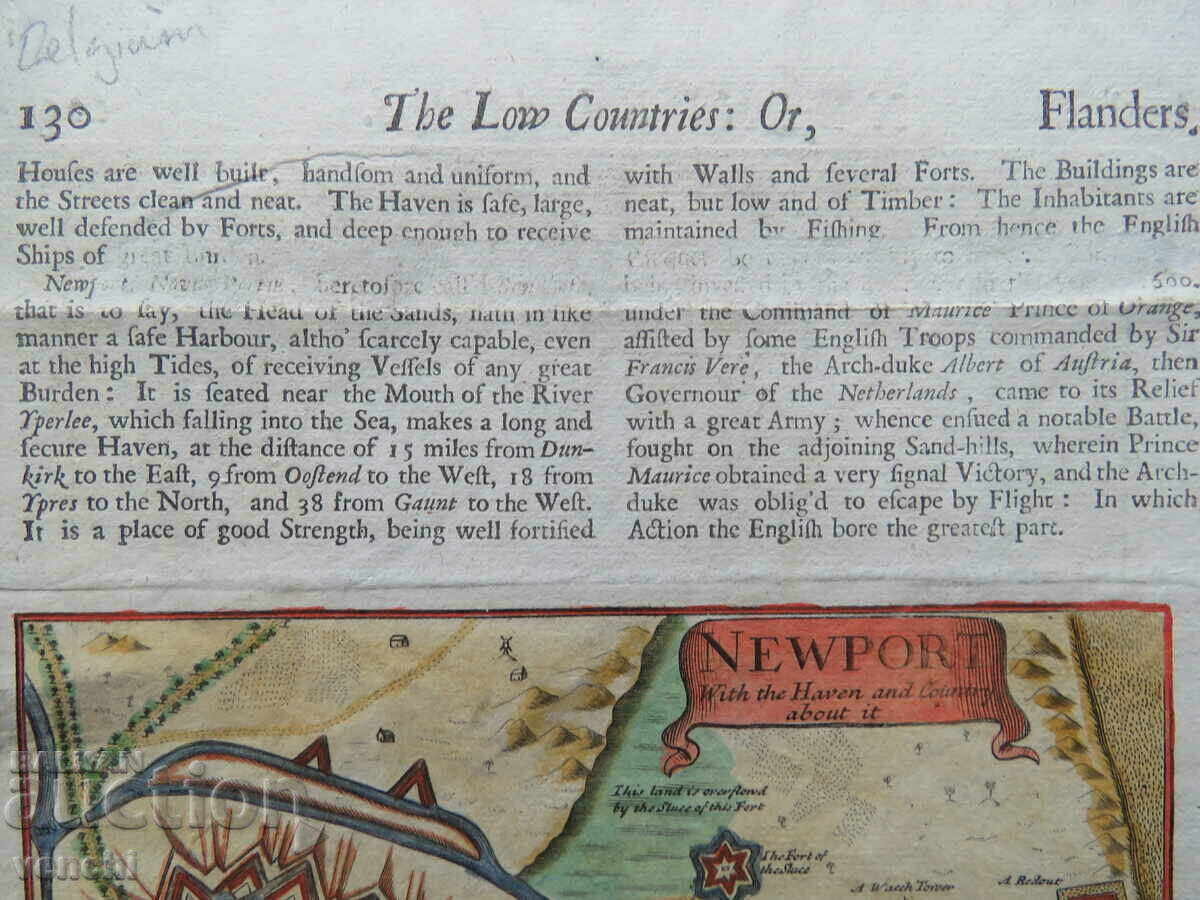 Δημοπρασία 1695 - ΧΑΡΑΚΤΙΚΗ - ΧΑΡΤΗΣ ΤΗΣ ΝΙΟΥΠΟΡΤ ΚΑΙ ΤΗΣ ΟΣΤΕΝΤΗΣ, ΒΕΛΓΙΟ