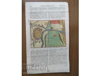 1695 - GRAVURA - HARTA NEWPORT SI OSTENDE, BELGIA