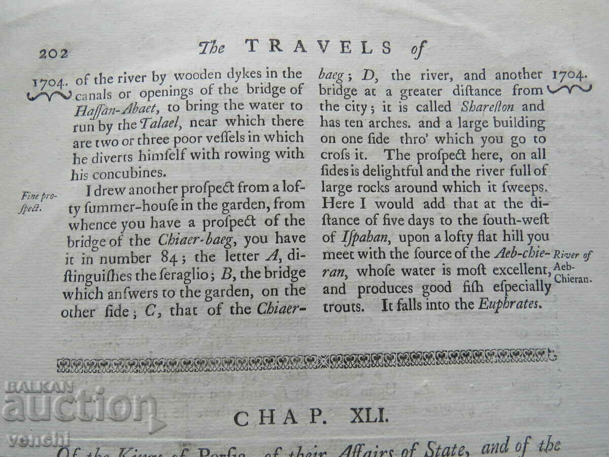 1718 - ENGRAVING - Shiraz bridge Iran Fars, Persia - 5
