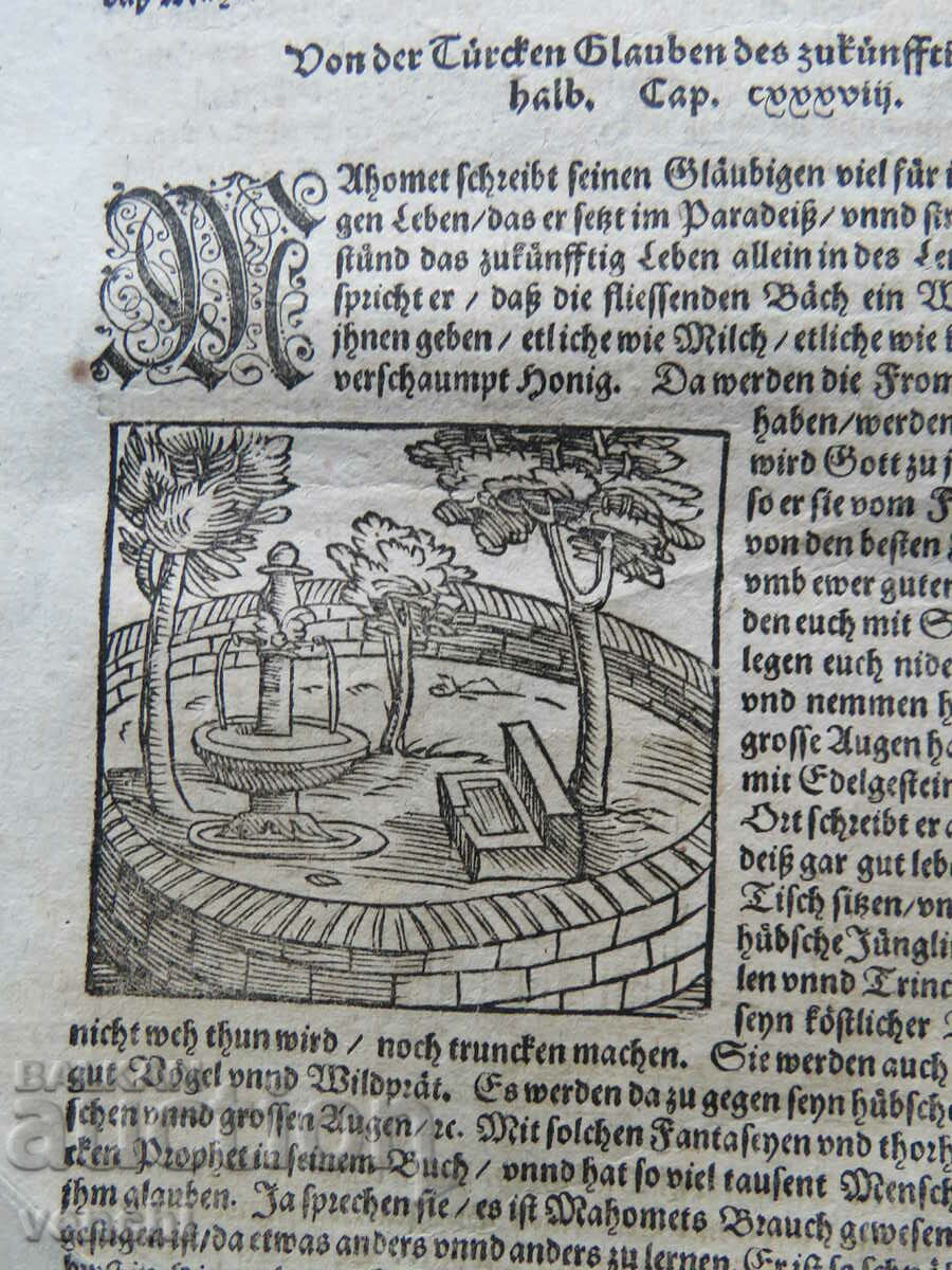 1590 - ENGRAVING - Antique Leaf from the Turkish History of Munster - 5 1590 - ENGRAVING - Antique Leaf from the Turkish History of Munster - 5