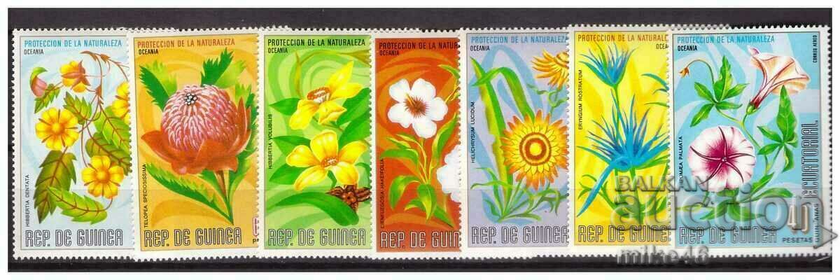 EQUATORIAL GUINEA 1976 Flowers of Oceania 2 clear series