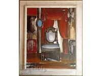 LYUBOMIR SEMERDJIEV OLD BULGARIAN OIL PAINTING - CHAIR