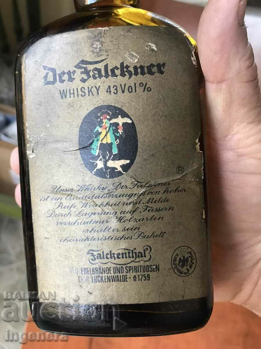 "DER FALCKNER" WHISKEY - FULL BOTTLE FROM GERMANY 60's with price 190.00 BGN | € 97.15 "DER FALCKNER" WHISKEY - FULL BOTTLE FROM GERMANY 60's with price 190.00 BGN | € 97.15