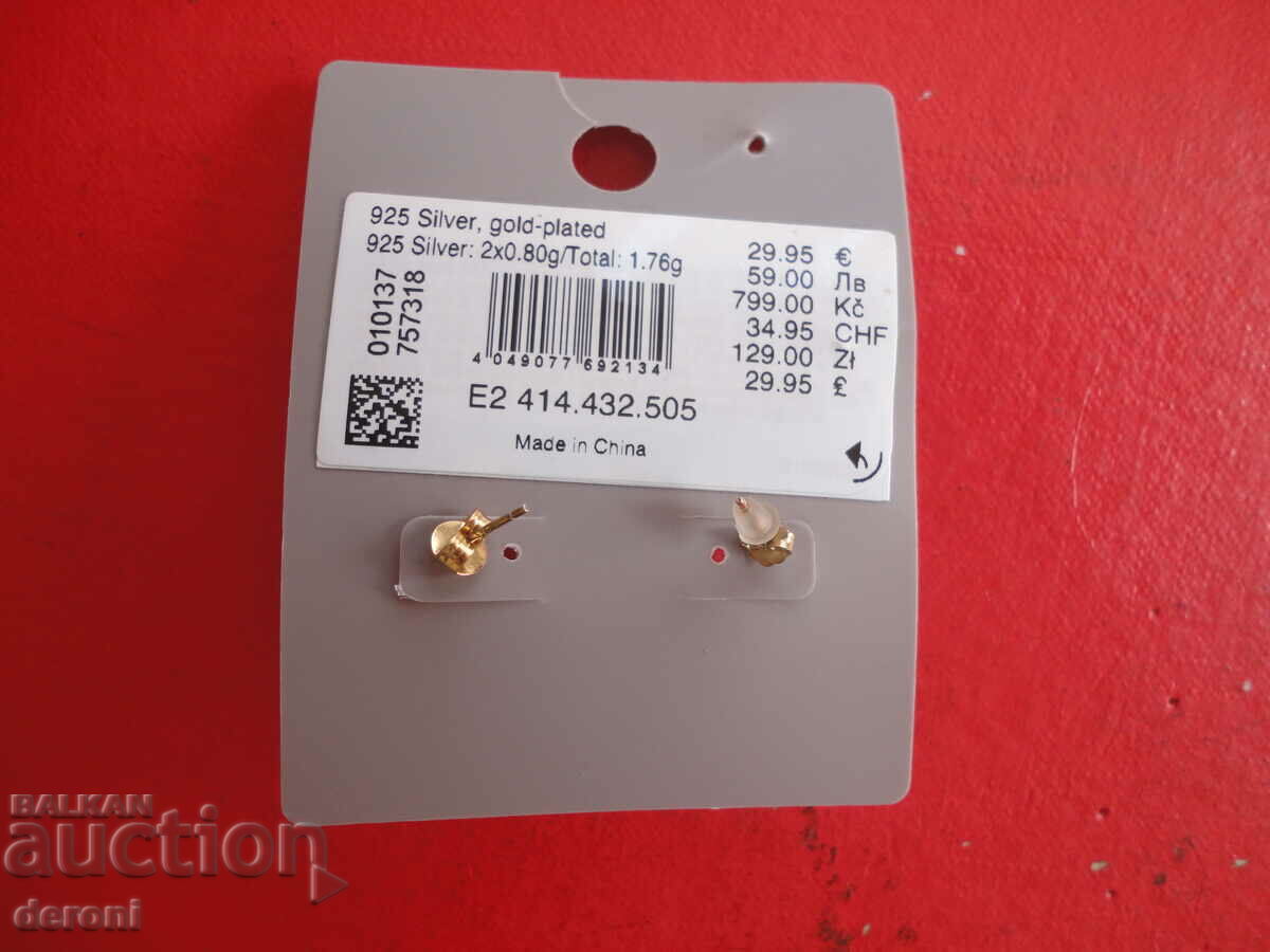 Auction Bijov Brigite 2 gold plated silver earrings Auction Bijov Brigite 2 gold plated silver earrings