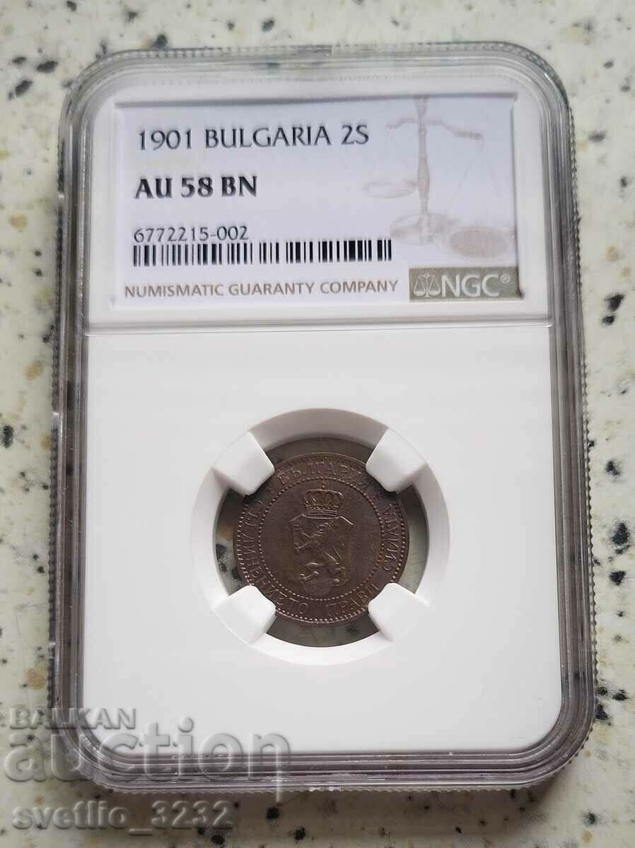 2 Cents 1901 AU 58 NGC 2 Cents 1901 AU 58 NGC