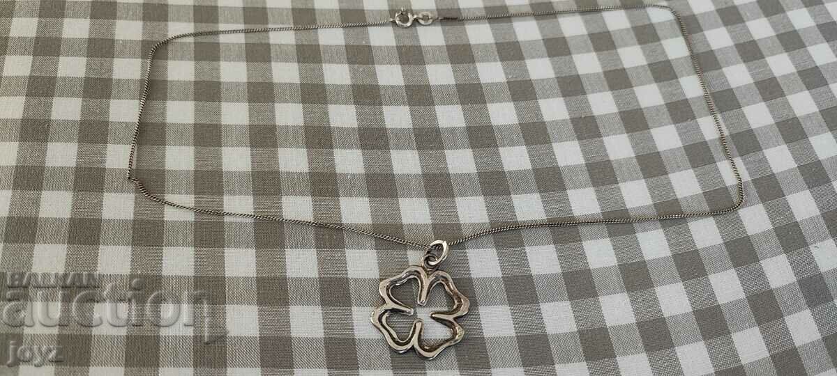 SILVER NECKLACE with CLOVER 4 GRAMS / SAMPLE 925