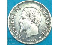 Франция 1853 20 сантима Наполеон III сребро
