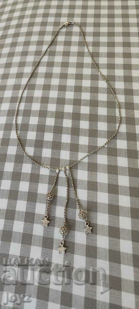 SILVER NECKLACE WITH BALLS AND STARS 5.58 g/SAMPLE 925 - 6 SILVER NECKLACE WITH BALLS AND STARS 5.58 g/SAMPLE 925 - 6