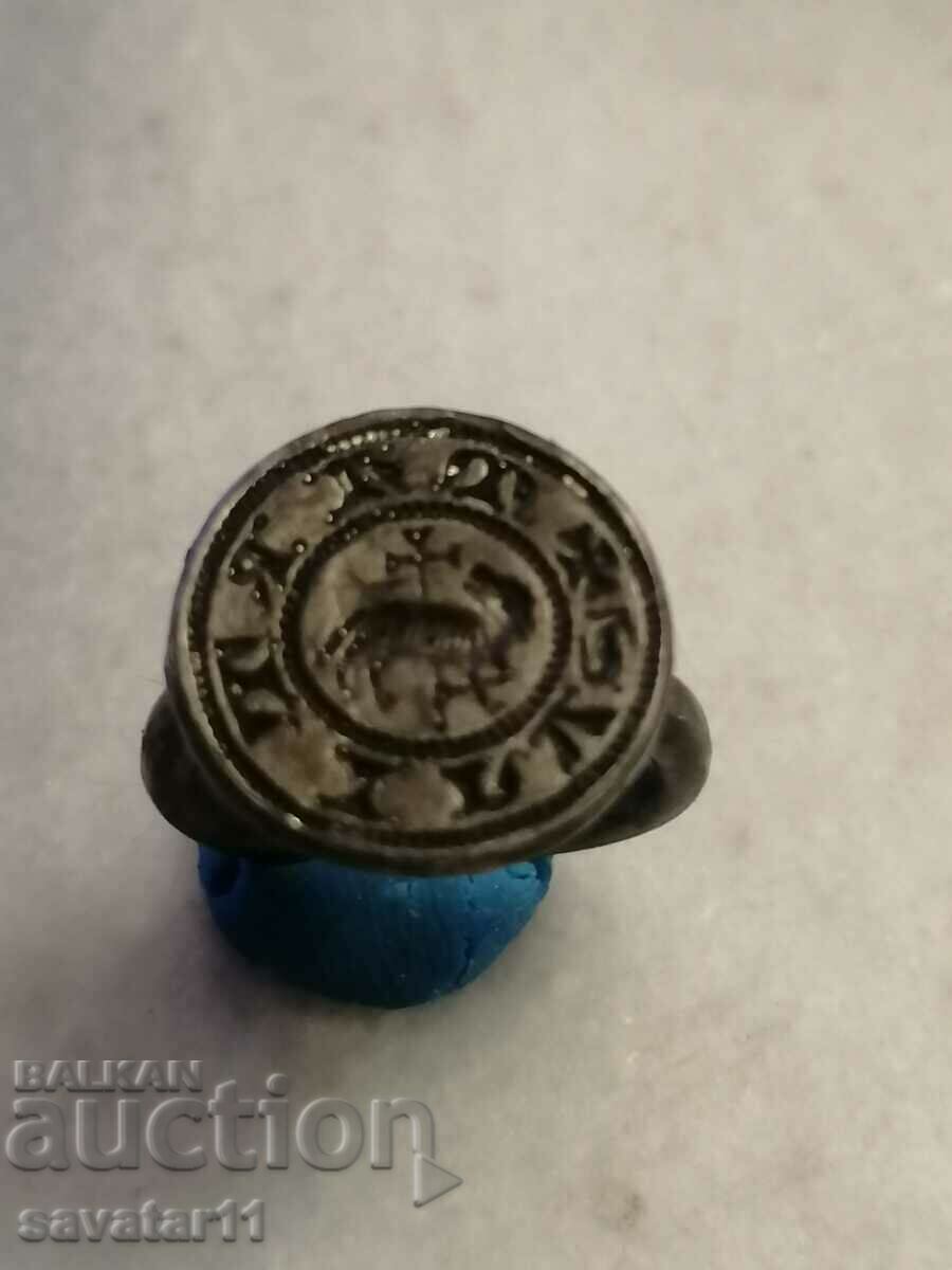 Παλιά σφραγίδα δαχτυλίδι από ασήμι 925 "Renaissance" "Μοναδική".