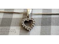 SILVER HEART NECKLACE WITH ZIRCONIA 4.10 g/SAMPLE 925