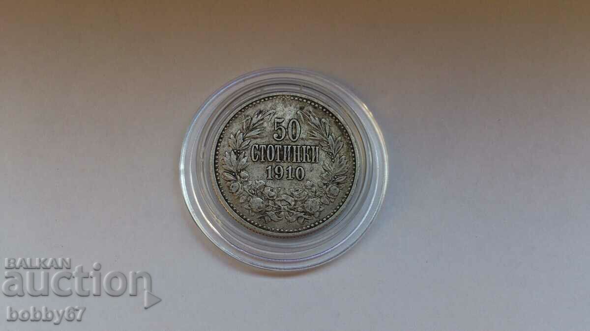 Curioasa monedă de argint de 50 de cenți 1910 - „II”