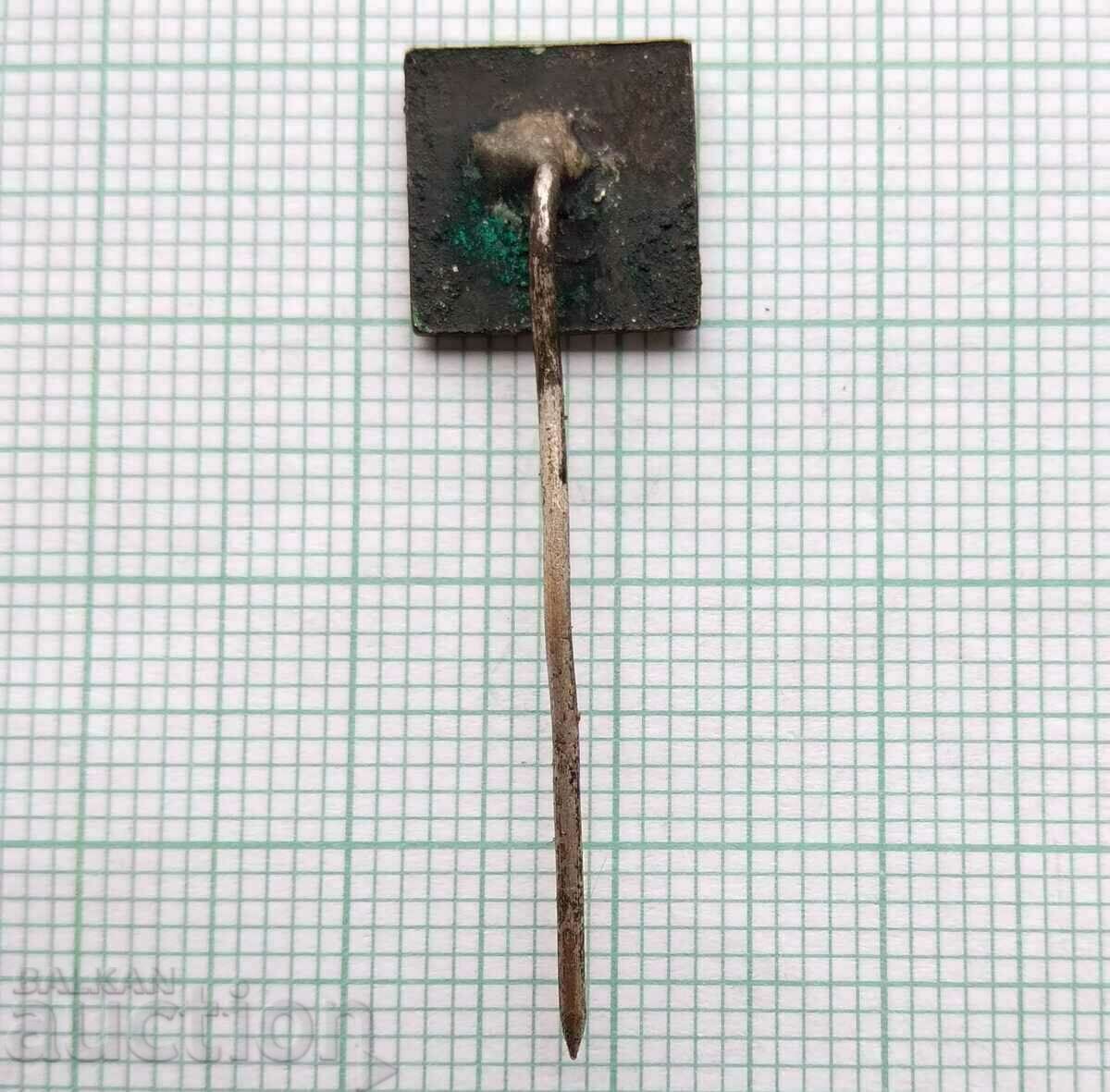 Auction  15312 Badge - Electronics factory - bronze enamel