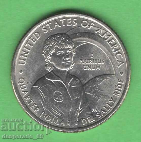 (¯`'•.¸ 25 cents 2022 P USA (Dr. Sally Ride) UNC- ¸.•'´¯)