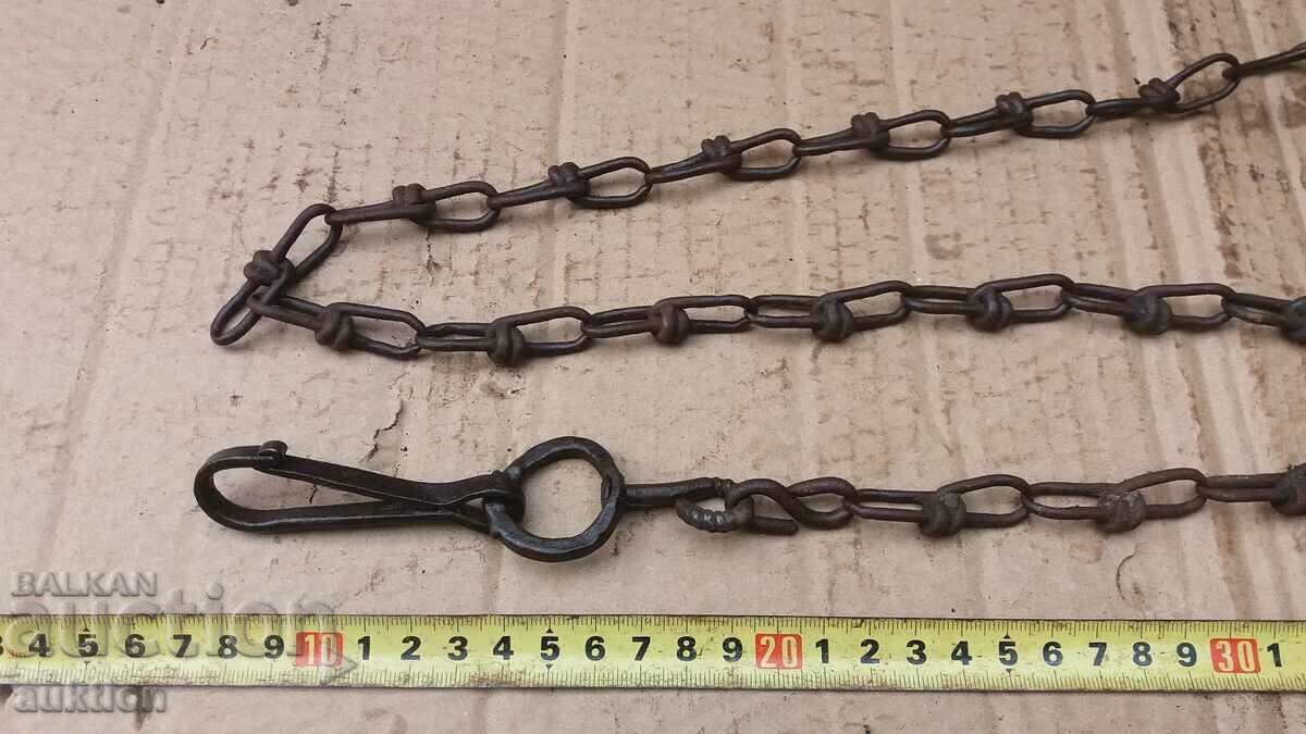 OLD FORGED CHAIN WITH FORGED CLASP - 5 OLD FORGED CHAIN WITH FORGED CLASP - 5